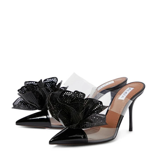Alaïa Fleur Leather And PU Mules - Image 4