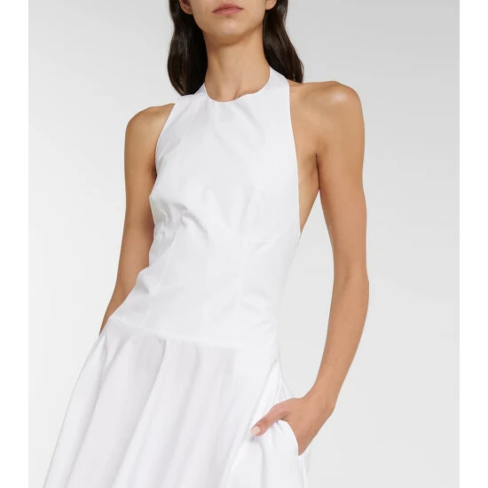 Alaïa Halterneck Cotton Poplin Maxi Dress - Image 3