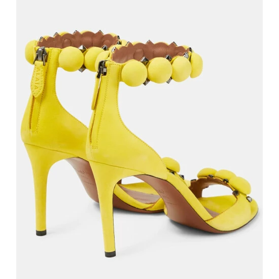 Alaïa La Bombe 90 Suede Sandals - Image 2