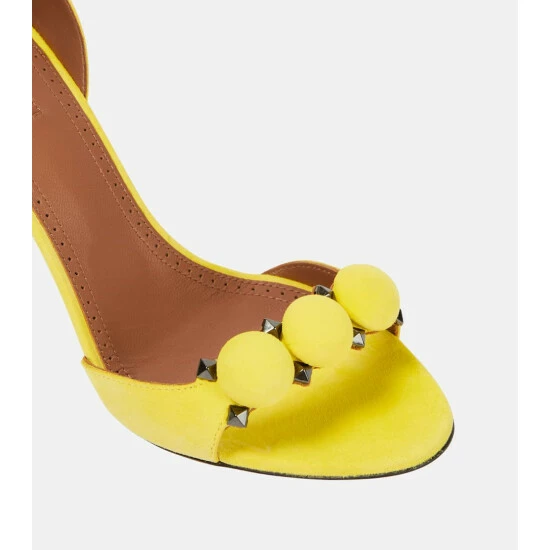 Alaïa La Bombe 90 Suede Sandals - Image 5