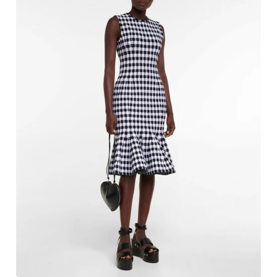 Alaïa Vichy Pleated Minidress