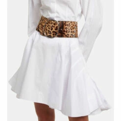 Alaïa Leopard-print Calf Hair Belt