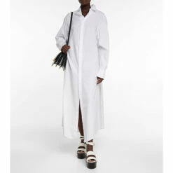 Alaïa Cotton Poplin Shirt Dress