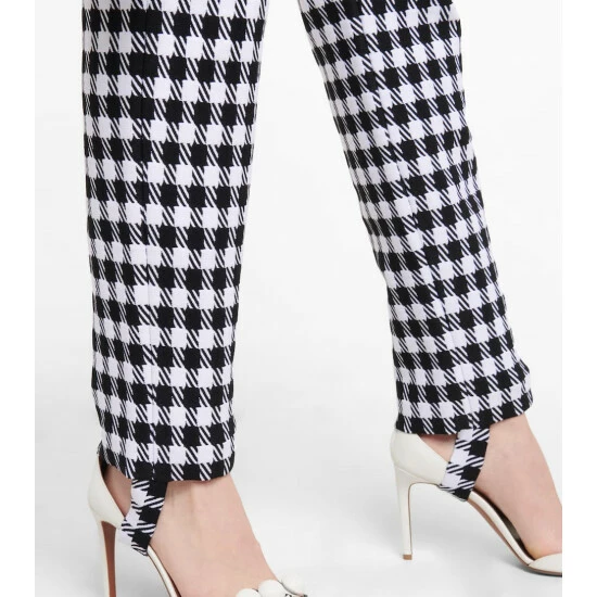 Alaïa High-rise Checked Stirrup Pants - Image 4