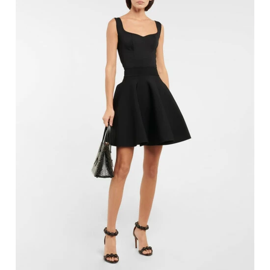 Alaïa Sweetheart-neck Wool-blend Minidress