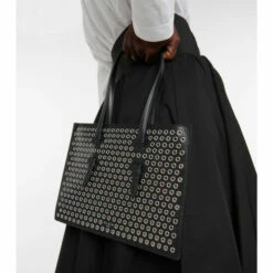 Alaïa Mina Small Perforated Leather Tote Bag