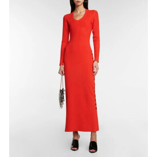 Alaïa Ribbed-knit Maxi Dress