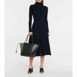 Alaïa Ribbed-knit Wool-blend Midi Dress