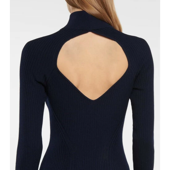 Alaïa Ribbed-knit Wool-blend Midi Dress - Image 4