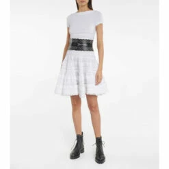 Alaïa Lace-up Leather Ankle Boots