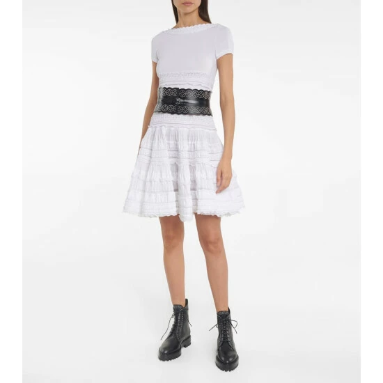 Alaïa Lace-up Leather Ankle Boots