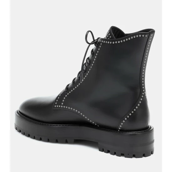 Alaïa Lace-up Leather Ankle Boots - Image 2