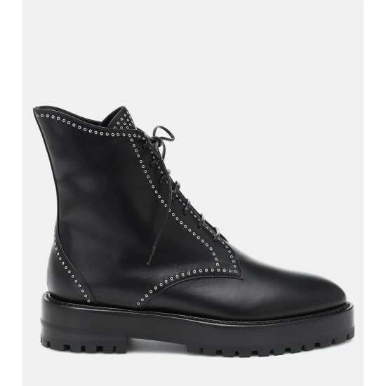 Alaïa Lace-up Leather Ankle Boots - Image 4